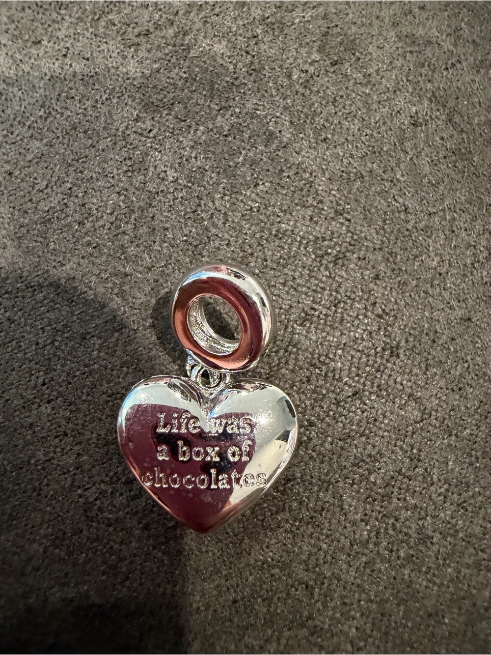 Kohl's Silver Heart Charm Pendant with Engraved Message